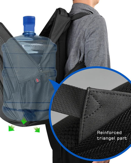 Schwarz Rucksack Herren - Diebstahlschutz Laptopfach