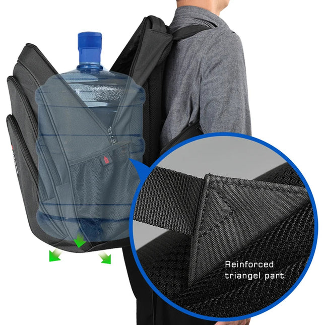 Schwarz Rucksack Herren - Diebstahlschutz Laptopfach