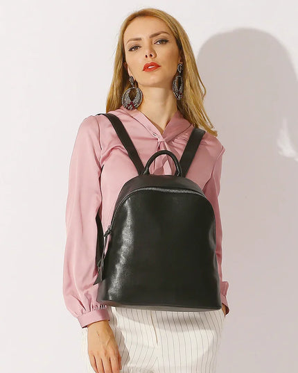 Schwarz Rot Rucksack Damen - Echtleder Vintage