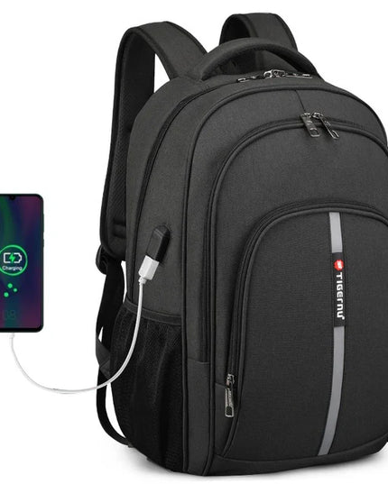 Schwarz Rucksack Herren - Diebstahlschutz Laptopfach