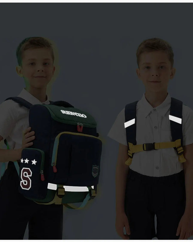 Grüner Rucksack Schulkinder - wasserdicht & ergonomisch