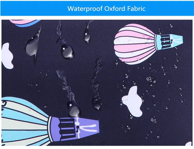 Schwarzer Rucksack mit Blumenmuster Grundschule - aus Nylon