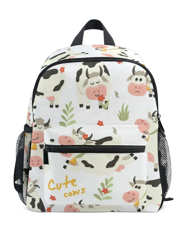 Blau Rucksack Kita-Kinder - Wasserdicht & Niedliches Kuh-Motiv