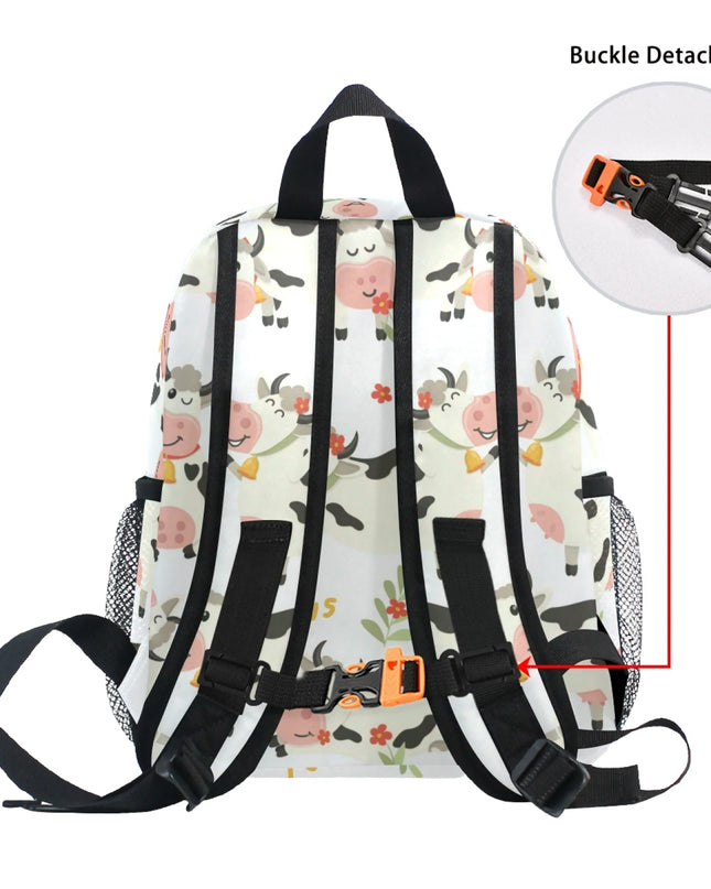 Blau Rucksack Kita-Kinder - Wasserdicht & Niedliches Kuh-Motiv