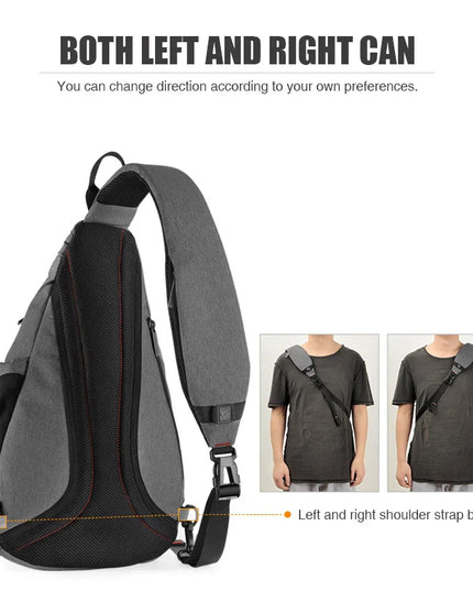 Lila Sling Bag mit USB-Anschluss - Reflektierender Streifen