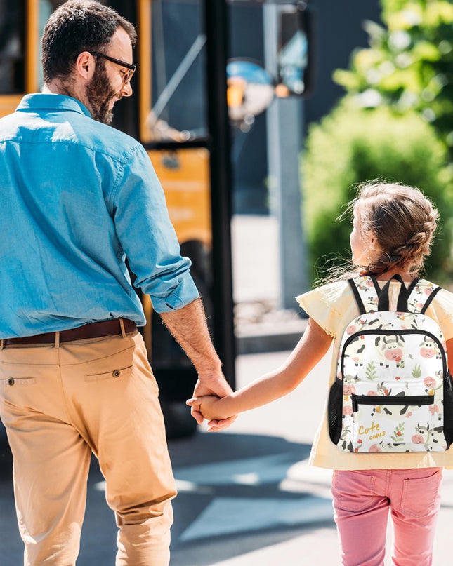 Blau Rucksack Kita-Kinder - Wasserdicht & Niedliches Kuh-Motiv