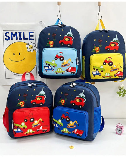 Kindergarten Rucksack Junge - Dunkelblau mit Fahrzeugen