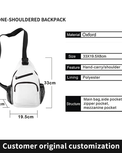 Mädchen Rucksack - Weiß Oxford-Stoff Kompakt