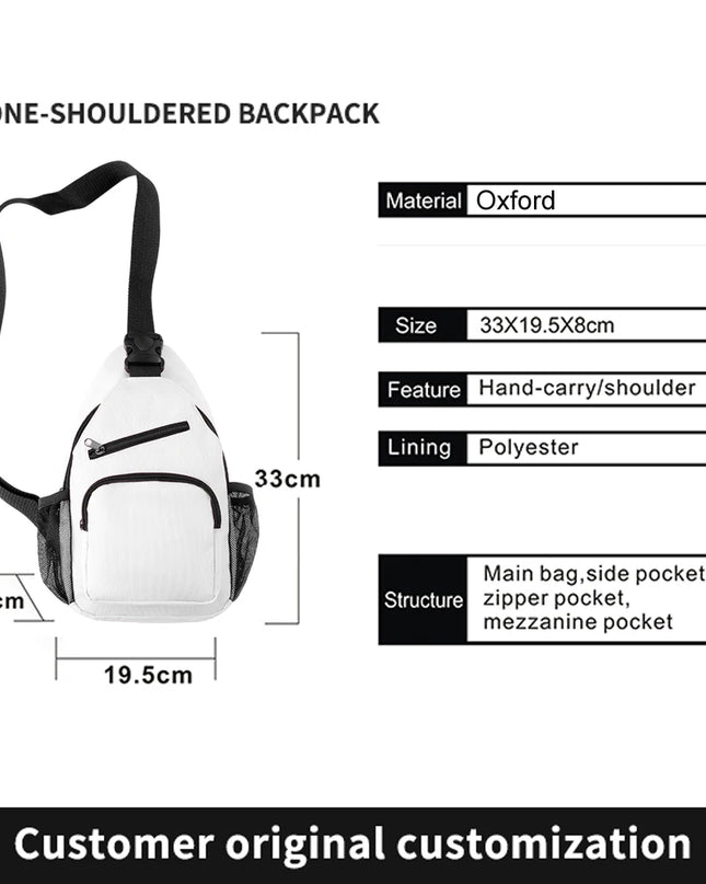 Mädchen Rucksack - Weiß Oxford-Stoff Kompakt