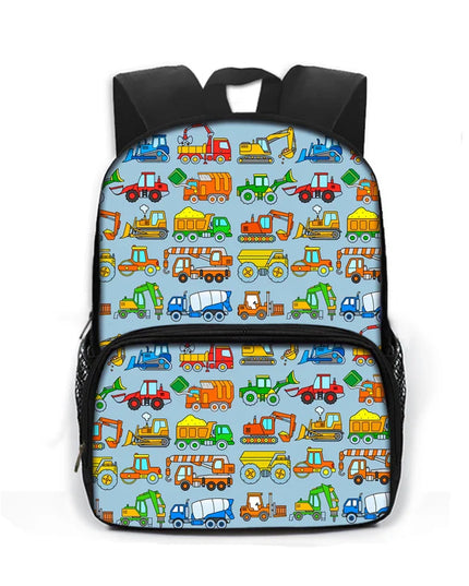 Rucksack hellblau - Baustellenfahrzeuge Polyester