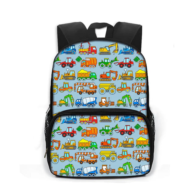 Rucksack hellblau - Baustellenfahrzeuge Polyester