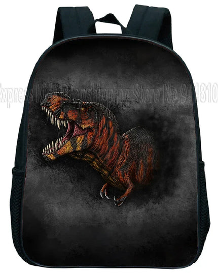 Schwarzer T-Rex Rucksack Kita - Wasserdichtes Nylon
