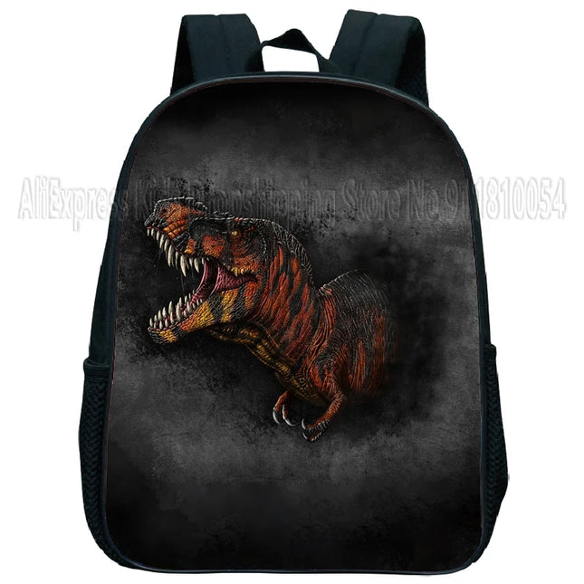 Schwarzer T-Rex Rucksack Kita - Wasserdichtes Nylon