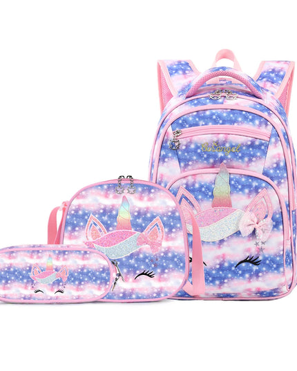 Rucksack-Set multicolor - Einhorn Glitzer für Kinder