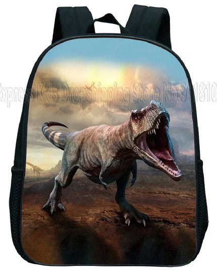 Schwarz Rucksack Kita - Wasserdicht, T-Rex-Druck