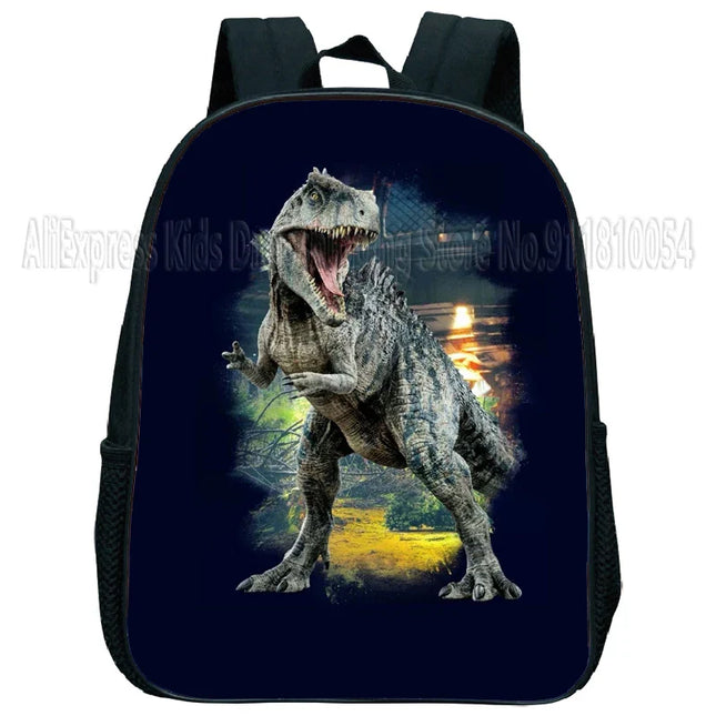 Dunkelblauer Dinosaurier Rucksack Kita - Wasserdichtes Nylon