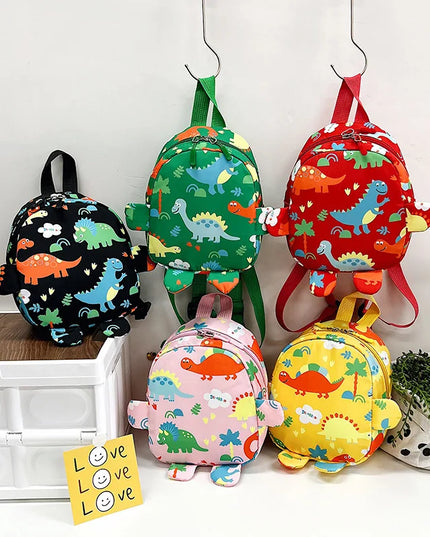 Rosa Kita Rucksack mit Dinosaurier-Füßen - Wasserfest