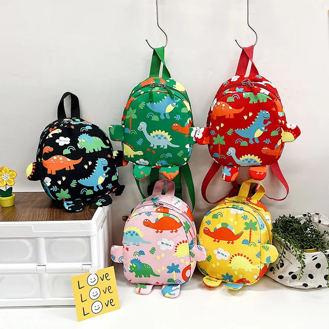 Rosa Kita Rucksack mit Dinosaurier-Füßen - Wasserfest
