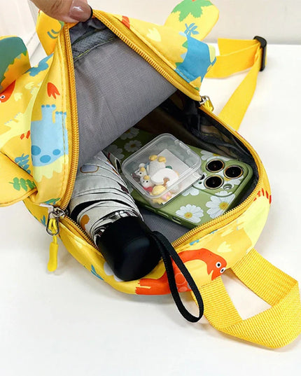 Rucksack Kita Schwarz - Dinosaurier-Muster