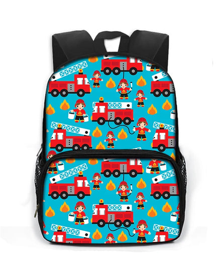 Blauer Rucksack Feuerwehrauto Grundschule - Polyester