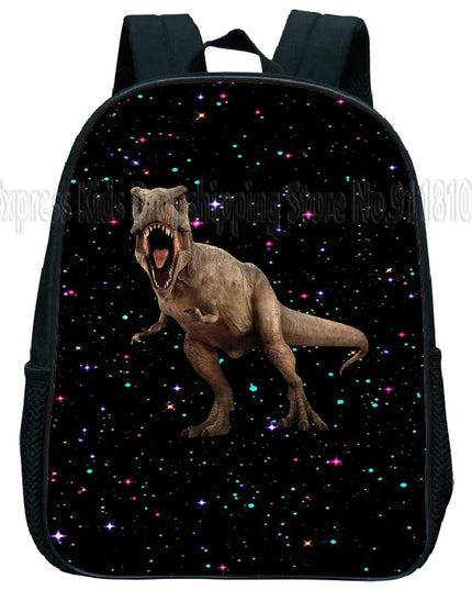 Kita Rucksack personalisiert - Schwarz mit Dinosaurier