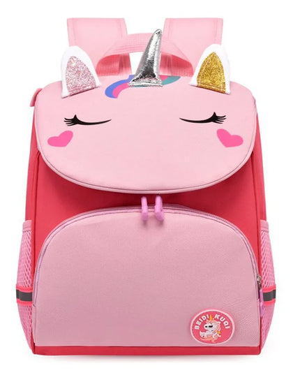 rosa kita rucksack mit einhorn-gesicht - Oxford Nylon