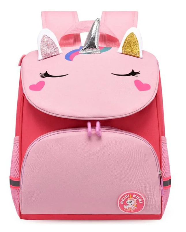 rosa kita rucksack mit einhorn-gesicht - Oxford Nylon