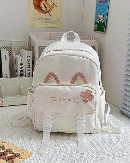 weißer kita rucksack mit katzenohren - Denim, Niedlich