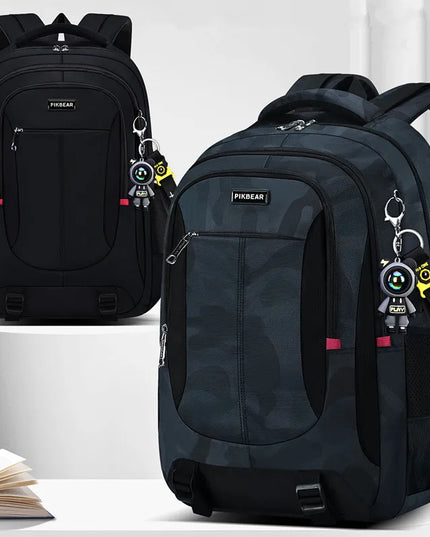 Rucksack dunkelgrau - Nylon Tarnmuster Schüler