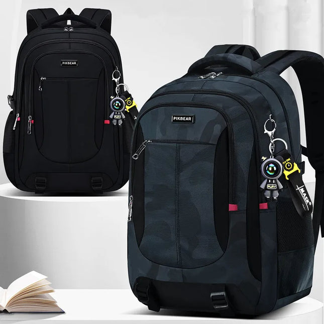 Rucksack dunkelgrau - Nylon Tarnmuster Schüler