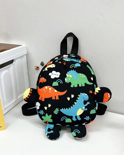 Rucksack Kita Schwarz - Dinosaurier-Muster