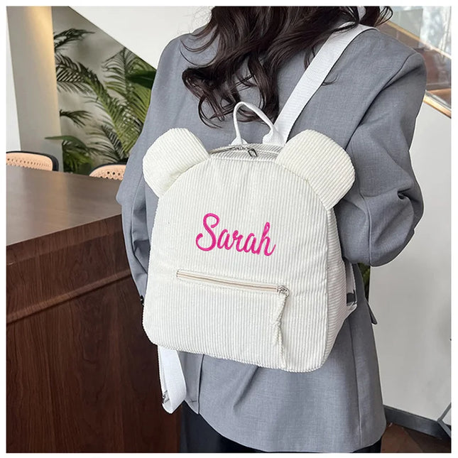 schwarzer bären rucksack grundschule - Cord, Bärenohren