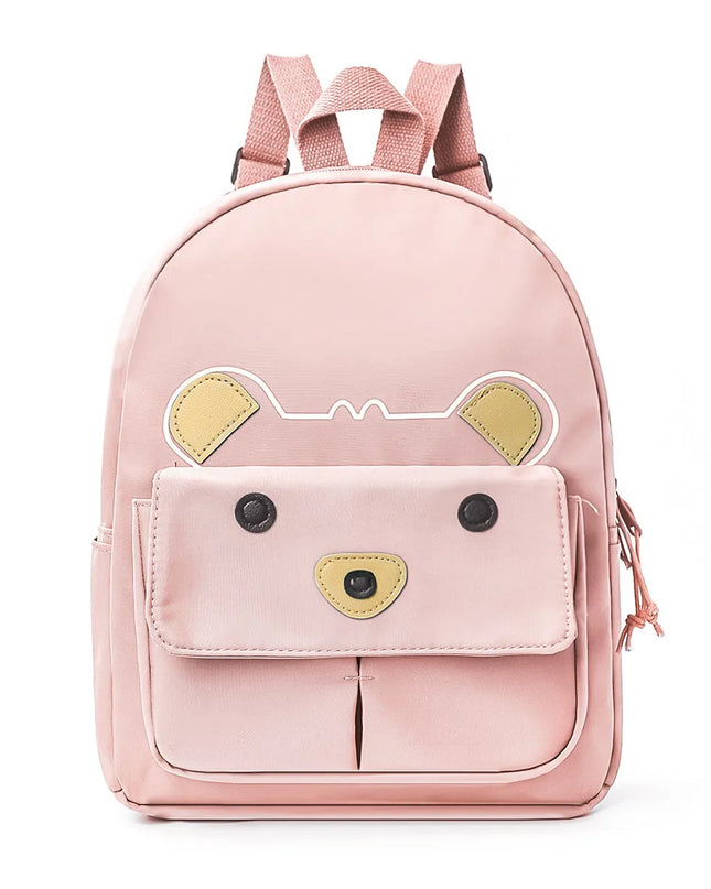 Rucksack Krippe Mädchen - Rosa Bärengesicht Polyester
