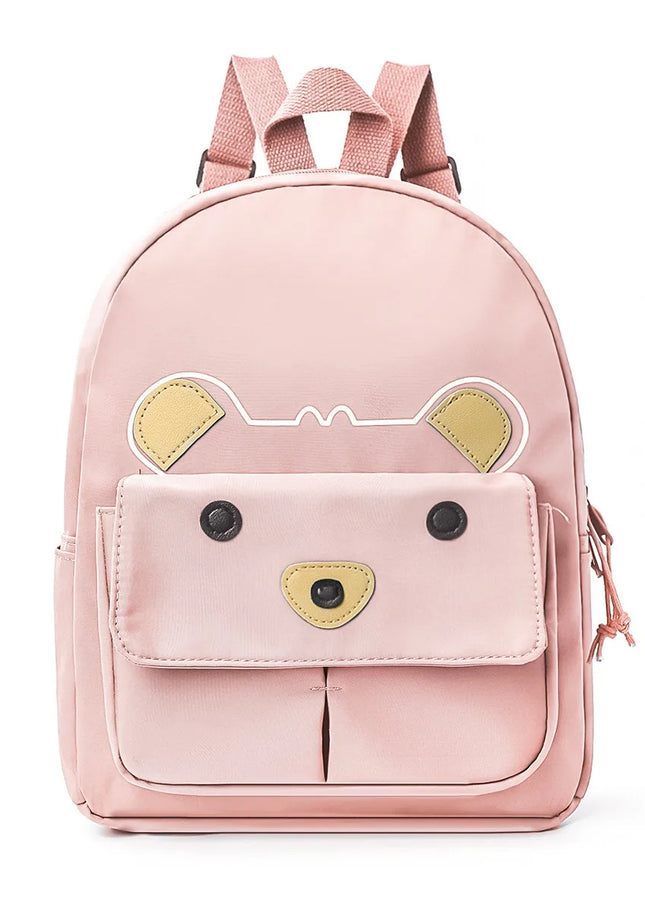 Rucksack Krippe Mädchen - Rosa Bärengesicht Polyester