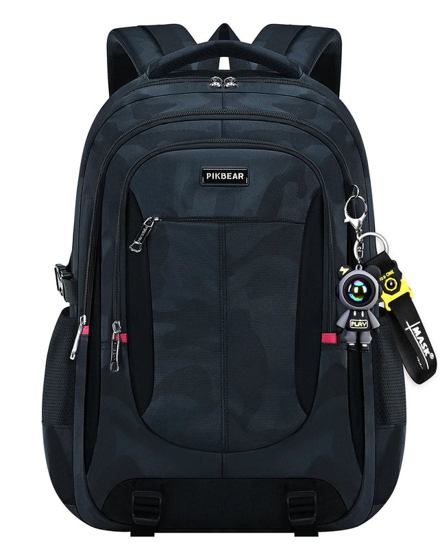 Rucksack dunkelgrau - Nylon Tarnmuster Schüler