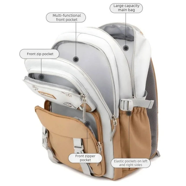 schwarzer rucksack mädchen smiley - Nylon, viele Fächer