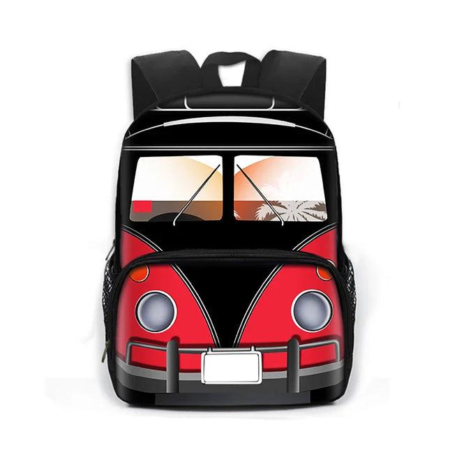 Grundschule Rucksack - Schwarz, Bus-Design Polyester