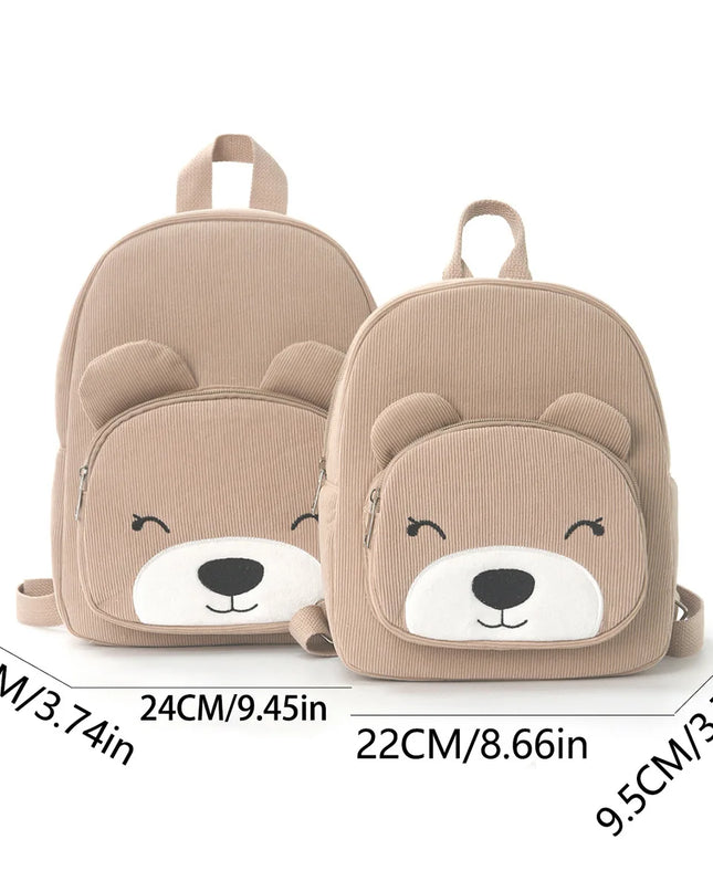 Brauner Bären Rucksack Grundschule - aus weichem Plüsch