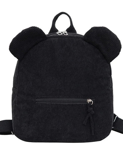 schwarzer bären rucksack grundschule - Cord, Bärenohren