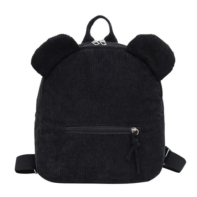 schwarzer bären rucksack grundschule - Cord, Bärenohren