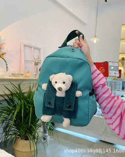 Türkiser Kita Rucksack mit Teddybär - für 2-4 Jahre