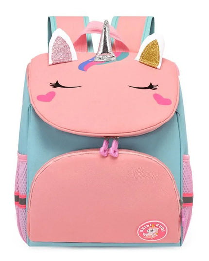 rosa einhorn rucksack kita - mit Glitzer-Ohren & Horn