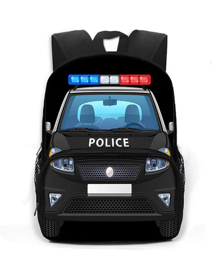 Bunter Rucksack Grundschule - Mit Polizei & Bagger Motiv-Mix