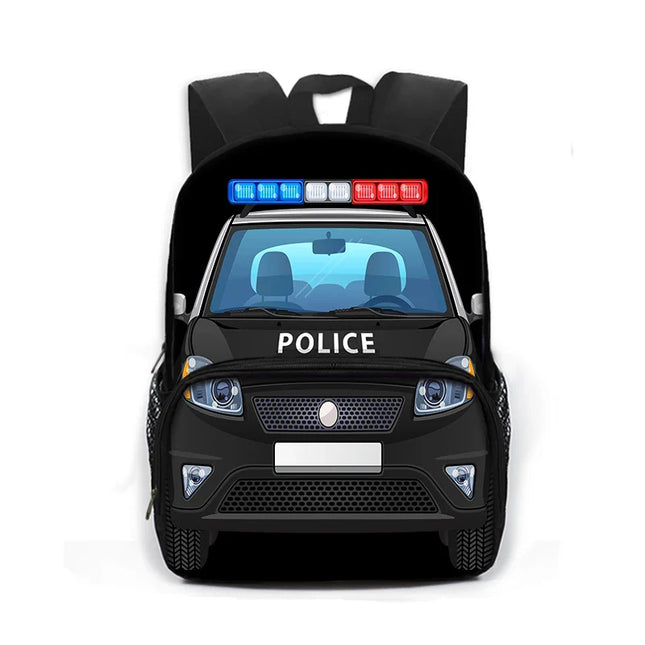Bunter Rucksack Grundschule - Mit Polizei & Bagger Motiv-Mix