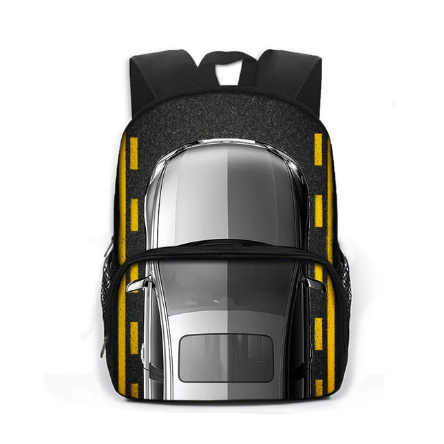 Rucksack schwarz - Mit Auto-Print für Kinder