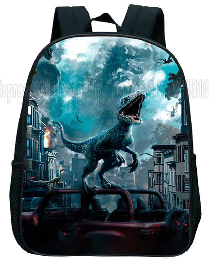 Rucksack Kita Junge - Schwarz mit Dino-Motiv, wasserdicht