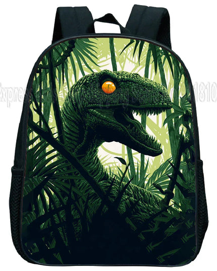 Grüner Dinosaurier Rucksack Kita - Wasserdichtes Nylon