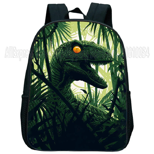 Grüner Dinosaurier Rucksack Kita - Wasserdichtes Nylon