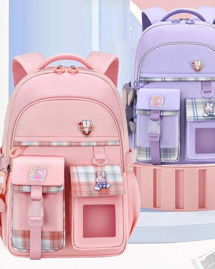 Kindergarten Rucksack Rosa kariert - Oxford Stoff