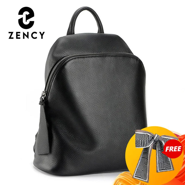 Schwarz Rot Rucksack Damen - Echtleder Vintage